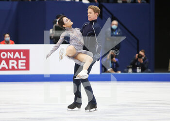 2022-03-26 - Madison Chock, Evan Bates of USA during the ISU World Figure Skating Championships 2022 on March 26, 2022 at the Sud de France Arena in Montpellier, France - ISU WORLD FIGURE SKATING CHAMPIONSHIPS 2022 - ICE SKATING - WINTER SPORTS