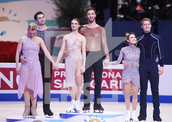 2022-03-26 - Madison Hubbell, Zachary Donohue of USA, Gabriella Papadakis, Guillaume Cizeron of France and Madison Chock, Evan Bates of USA during the ISU World Figure Skating Championships 2022 on March 26, 2022 at the Sud de France Arena in Montpellier, France - ISU WORLD FIGURE SKATING CHAMPIONSHIPS 2022 - ICE SKATING - WINTER SPORTS