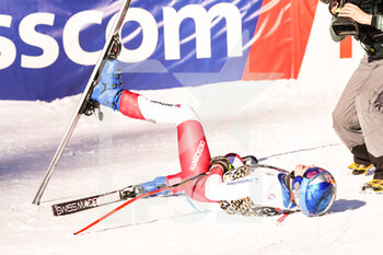 2022-01-14 - WENGEN, SWITZERLAND - JANUARY 15: Marco Odermatt of Switzerland resting during the 92nd Lauberhorn Race of FIS Alpine Ski World Cup on January 15, 2022 in Wengen, Switzerland. - 92ND LAUBERHORN RACE OF FIS ALPINE SKI WORLD CUP 2022 - ALPINE SKIING - WINTER SPORTS