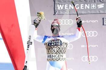 2022-01-14 - WENGEN, SWITZERLAND - JANUARY 15: Beat Feuz of Switzerland 2nd place at the 92nd Lauberhorn Race of FIS Alpine Ski World Cup on January 15, 2022 in Wengen, Switzerland. - 92ND LAUBERHORN RACE OF FIS ALPINE SKI WORLD CUP 2022 - ALPINE SKIING - WINTER SPORTS