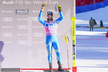 2022-01-15 - 16.01.2022, Wengen, Wengen, FIS Ski World Cup: Lauberhorn Wengen, Giuliano Razzoli (Italy) celebretes the third place in Wengen - 2022 FIS SKI WORLD CUP - LAUBERHORN - ALPINE SKIING - WINTER SPORTS