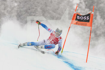 2022-01-21 - KITZBUEHEL, AUSTRIA - JANUARY 21: Jared Goldberg of United States in action during the Audi FIS Alpine Ski World Cup Men’s Downhill on January 21, 2022 in Kitzbuehel, Austria. - 2022 AUDI FIS ALPINE SKI WORLD CUP MEN’S DOWNHILL - ALPINE SKIING - WINTER SPORTS