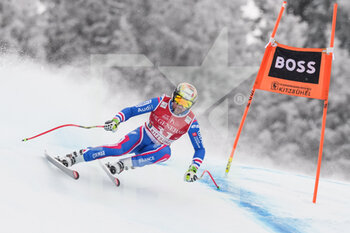 2022-01-21 - KITZBUEHEL, AUSTRIA - JANUARY 21: Maxence Muzaton of France during the Audi FIS Alpine Ski World Cup Men’s Downhill on January 21, 2022 in Kitzbuehel, Austria. - 2022 AUDI FIS ALPINE SKI WORLD CUP MEN’S DOWNHILL - ALPINE SKIING - WINTER SPORTS