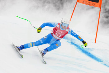 2022-01-21 - KITZBUEHEL, AUSTRIA - JANUARY 21: Pietro Zazzi of Italy in action during the Audi FIS Alpine Ski World Cup Men’s Downhill on January 21, 2022 in Kitzbuehel, Austria. - 2022 AUDI FIS ALPINE SKI WORLD CUP MEN’S DOWNHILL - ALPINE SKIING - WINTER SPORTS