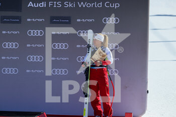 2022-03-05 - Lara Gut-Behrami (SUI) on the podium of the Lenzerheide SuperG (SUI) - 2022 FIS SKI WORLD CUP - WOMEN SUPER G - ALPINE SKIING - WINTER SPORTS