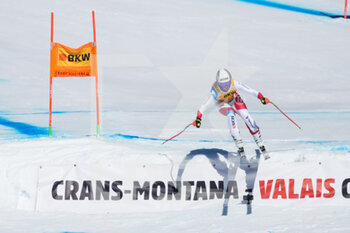 2022-02-26 - CRANS-MONTANA, SWITZERLAND - FEBRUARY 27: Corinne Suter of Switzerland in action during the Audi FIS Alpine Ski World Cup Crans-Montana Women’s Downhill on February 27, 2022 in Crans-Montana, Switzerland. - AUDI FIS ALPINE SKI WORLD CUP 2022 - WOMEN'S DOWNHILL - ALPINE SKIING - WINTER SPORTS