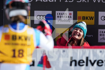 2022-02-27 - CRANS-MONTANA, SWITZERLAND - FEBRUARY 27: Priska Nufer of Switzerland reacts during the Audi FIS Alpine Ski World Cup Crans-Montana Women’s Downhill on February 27, 2022 in Crans-Montana, Switzerland. - AUDI FIS ALPINE SKI WORLD CUP CRANS-MONTANA WOMEN'S DOWNHILL - ALPINE SKIING - WINTER SPORTS