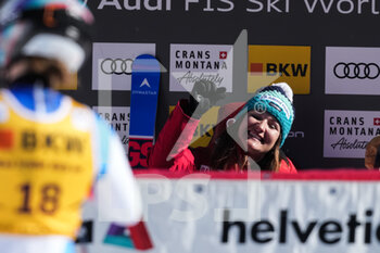 2022-02-27 - CRANS-MONTANA, SWITZERLAND - FEBRUARY 27: Priska Nufer of Switzerland reacts during the Audi FIS Alpine Ski World Cup Crans-Montana Women’s Downhill on February 27, 2022 in Crans-Montana, Switzerland. - AUDI FIS ALPINE SKI WORLD CUP CRANS-MONTANA WOMEN'S DOWNHILL - ALPINE SKIING - WINTER SPORTS