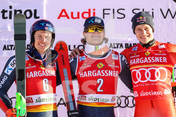 2022-12-18 - Lucas BRAATHEN (NOR) first, Henrik KRISTOFFERSEN (NOR) second and Marco ODERMATT (SUI) third - FIS ALPINE SKI WORLD CUP - MEN GIANT SLALOM - ALPINE SKIING - WINTER SPORTS