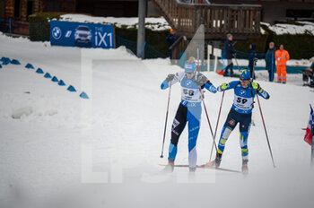 2022-12-16 - KUELM Susan and BLASHKO Daria during the BMW IBU World Cup 2022, Annecy - Le Grand-Bornand, Women's Sprint, on December 16, 2022 in Le Grand-Bornand, France - BIATHLON - WORLD CUP - LE GRAND BORNAND - WOMEN'S SPRINT - ALPINE SKIING - WINTER SPORTS