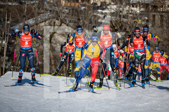 2022-12-18 - Peloton during the BMW IBU World Cup 2022, Annecy - Le Grand-Bornand, Women's 12,5 Km Mass Start, on December 18, 2022 in Le Grand-Bornand, France - BIATHLON - WORLD CUP - LE GRAND BORNAND - WOMEN'S MASS START - ALPINE SKIING - WINTER SPORTS