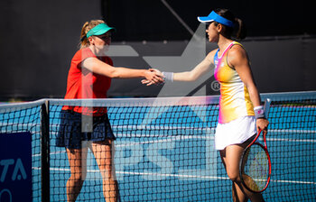 2022-01-04 - Kristina Kucova of Slovakia & Misaki Doi of Japan in action during the first round at the 2022 Adelaide International WTA 500 tennis tournament on January 4, 2022 at Memorial Drive Tennis Centre in Adelaide, Australia - 2022 ADELAIDE INTERNATIONAL WTA 500 TENNIS TOURNAMENT - INTERNATIONALS - TENNIS