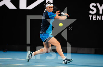 2022-01-10 - Ons Jabeur of Tunisia in action against Astra Sharma of Australia during the first round at the 2022 Sydney Tennis Classic, WTA 500 tennis tournament on January 10, 2022 at NSW Tennis Centre in Sydney, Australia - 2022 SYDNEY TENNIS CLASSIC, WTA 500 TENNIS TOURNAMENT - INTERNATIONALS - TENNIS
