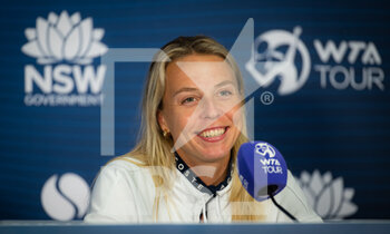 2022-01-12 - Anett Kontaveit of Estonia talks to the media after the quarter-final of the 2022 Sydney Tennis Classic, WTA 500 tennis tournament on January 13, 2022 at NSW Tennis Centre in Sydney, Australia - 2022 SYDNEY TENNIS CLASSIC, WTA 500 TENNIS TOURNAMENT - INTERNATIONALS - TENNIS