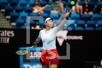2022-01-17 - Belinda Bencic of Switzerland in action against Kristina Mladenovic of France during the first round of the 2022 Australian Open, WTA Grand Slam tennis tournament on January 17, 2022 at Melbourne Park in Melbourne, Australia - 2022 AUSTRALIAN OPEN, WTA GRAND SLAM TENNIS TOURNAMENT - INTERNATIONALS - TENNIS