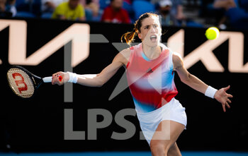 2022-01-17 - Andrea Petkovic of Germany in action against Barbora Krejcikova of the Czech Republic during the first round of the 2022 Australian Open, WTA Grand Slam tennis tournament on January 17, 2022 at Melbourne Park in Melbourne, Australia - 2022 AUSTRALIAN OPEN, WTA GRAND SLAM TENNIS TOURNAMENT - INTERNATIONALS - TENNIS