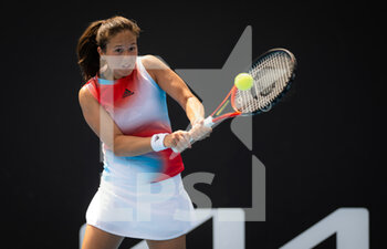 2022-01-18 - Daria Kasatkina of Russia in action against Stefanie Voegele of Switzerland during the first round of the 2022 Australian Open, WTA Grand Slam tennis tournament on January 18, 2022 at Melbourne Park in Melbourne, Australia - 2022 AUSTRALIAN OPEN, WTA GRAND SLAM TENNIS TOURNAMENT - INTERNATIONALS - TENNIS