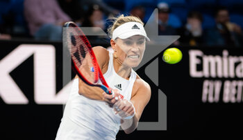 2022-01-18 - Angelique Kerber of Germany in action against Kaia Kanepi of Estonia during the first round of the 2022 Australian Open, WTA Grand Slam tennis tournament on January 18, 2022 at Melbourne Park in Melbourne, Australia - 2022 AUSTRALIAN OPEN, WTA GRAND SLAM TENNIS TOURNAMENT - INTERNATIONALS - TENNIS