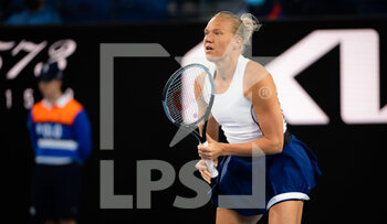 2022-01-18 - Kaia Kanepi of Estonia in action against Angelique Kerber of Germany during the first round of the 2022 Australian Open, WTA Grand Slam tennis tournament on January 18, 2022 at Melbourne Park in Melbourne, Australia - 2022 AUSTRALIAN OPEN, WTA GRAND SLAM TENNIS TOURNAMENT - INTERNATIONALS - TENNIS
