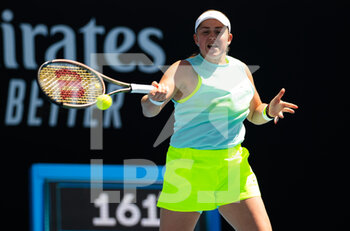 2022-01-19 - Jelena Ostapenko of Latvia in action against Alison Riske of the United States during the second round of the 2022 Australian Open, WTA Grand Slam tennis tournament on January 19, 2022 at Melbourne Park in Melbourne, Australia - 2022 AUSTRALIAN OPEN, WTA GRAND SLAM TENNIS TOURNAMENT - INTERNATIONALS - TENNIS
