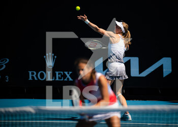 2022-01-19 - Liudmila Samsonova of Russia & Daria Kasatkina of Russia in action during the first round of doubles at the 2022 Australian Open, WTA Grand Slam tennis tournament on January 19, 2022 at Melbourne Park in Melbourne, Australia - 2022 AUSTRALIAN OPEN, WTA GRAND SLAM TENNIS TOURNAMENT - INTERNATIONALS - TENNIS
