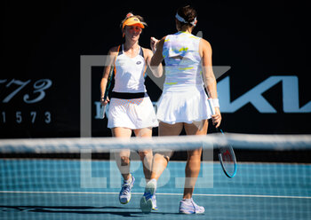 2022-01-19 - Storm Sanders of Australia & Caroline Dolehide of the United States in action during the first round of doubles at the 2022 Australian Open, WTA Grand Slam tennis tournament on January 19, 2022 at Melbourne Park in Melbourne, Australia - 2022 AUSTRALIAN OPEN, WTA GRAND SLAM TENNIS TOURNAMENT - INTERNATIONALS - TENNIS