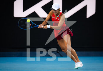 2022-01-19 - Xiyu Wang of China in action against Barbora Krejcikova of the Czech Republic during the second round of the 2022 Australian Open, WTA Grand Slam tennis tournament on January 19, 2022 at Melbourne Park in Melbourne, Australia - 2022 AUSTRALIAN OPEN, WTA GRAND SLAM TENNIS TOURNAMENT - INTERNATIONALS - TENNIS