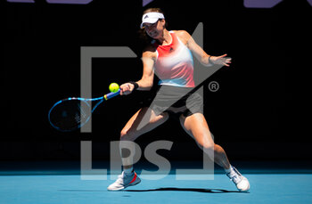 2022-01-19 - Rebecca Peterson of Sweden in action against Iga Swiatek of Poland the 2022 Australian Open, WTA Grand Slam tennis tournament on January 20, 2022 at Melbourne Park in Melbourne, Australia - 2022 AUSTRALIAN OPEN, WTA GRAND SLAM TENNIS TOURNAMENT - INTERNATIONALS - TENNIS