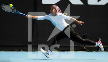 2022-01-23 - Meshkatolzahra Safi of Iran in action during the first round of Juniors competition at the 2022 Australian Open, WTA Grand Slam tennis tournament on January 23, 2022 at Melbourne Park in Melbourne, Australia - 2022 AUSTRALIAN OPEN, WTA GRAND SLAM TENNIS TOURNAMENT - INTERNATIONALS - TENNIS