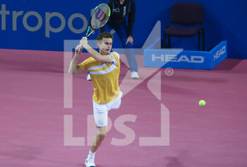 2022-02-04 - Luca Van Assche of France during the doubles quarter-finals at Open Sud de France 2022, ATP 250 tennis tournament on February 4, 2022 at Sud de France Arena in Montpellier, France - OPEN SUD DE FRANCE 2022, ATP 250 TENNIS TOURNAMENT - INTERNATIONALS - TENNIS