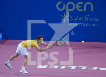 2022-02-04 - Luca Van Assche of France during the doubles quarter-finals at Open Sud de France 2022, ATP 250 tennis tournament on February 4, 2022 at Sud de France Arena in Montpellier, France - OPEN SUD DE FRANCE 2022, ATP 250 TENNIS TOURNAMENT - INTERNATIONALS - TENNIS