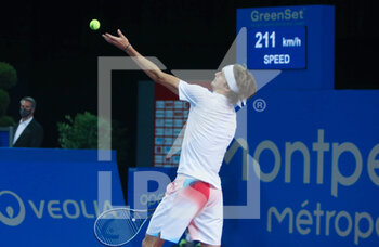 2022-02-04 - Alexander Zverev of Germany in action against Adrian Mannarino of France during the quarter-finals of the Open Sud de France 2022, ATP 250 tennis tournament on February 4, 2022 at Sud de France Arena in Montpellier, France - OPEN SUD DE FRANCE 2022, ATP 250 TENNIS TOURNAMENT - INTERNATIONALS - TENNIS