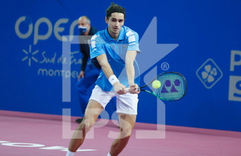 2022-02-05 - Pierre-Hughes Herbert of France during the Double semi-finals at the Open Sud de France 2022, ATP 250 tennis tournament on February 5, 2022 at Sud de France Arena in Montpellier, France - OPEN SUD DE FRANCE 2022, ATP 250 TENNIS TOURNAMENT - INTERNATIONALS - TENNIS