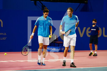 2022-02-05 - Pierre-Hughes Herbert and Nicolas Mahut of France during the Double semi-finals at the Open Sud de France 2022, ATP 250 tennis tournament on February 5, 2022 at Sud de France Arena in Montpellier, France - OPEN SUD DE FRANCE 2022, ATP 250 TENNIS TOURNAMENT - INTERNATIONALS - TENNIS