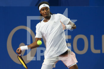 2022-02-05 - Mikael Ymer of Sweden in action against Alexander Zverev of Germany during the semi-finals at the Open Sud de France 2022, ATP 250 tennis tournament on February 5, 2022 at Sud de France Arena in Montpellier, France - OPEN SUD DE FRANCE 2022, ATP 250 TENNIS TOURNAMENT - INTERNATIONALS - TENNIS