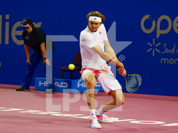 2022-02-05 - Alexander Zverev of Germany in action against Mikael Ymer of Sweden during the semi-finals at the Open Sud de France 2022, ATP 250 tennis tournament on February 5, 2022 at Sud de France Arena in Montpellier, France - OPEN SUD DE FRANCE 2022, ATP 250 TENNIS TOURNAMENT - INTERNATIONALS - TENNIS