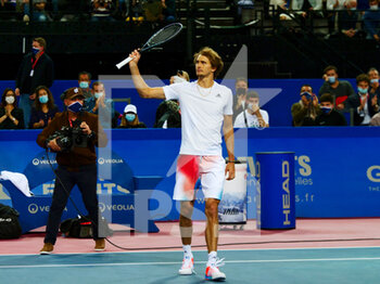 2022-02-05 - Alexander Zverev of Germany celebrates after winning against Mikael Ymer of Sweden during the semi-finals at the Open Sud de France 2022, ATP 250 tennis tournament on February 5, 2022 at Sud de France Arena in Montpellier, France - OPEN SUD DE FRANCE 2022, ATP 250 TENNIS TOURNAMENT - INTERNATIONALS - TENNIS
