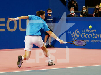2022-02-06 - Nicolas Mahut of France during the Double final at the Open Sud de Fance 2022, ATP 250 tennis tournament on February 6, 2022 at Sud de France Arena in Montpellier France - OPEN SUD DE FRANCE 2022, ATP 250 TENNIS TOURNAMENT - INTERNATIONALS - TENNIS