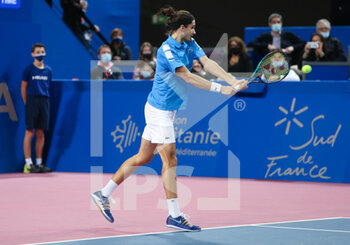 2022-02-06 - Pierre-Hughes Herbert of France during the Double final of the Open Sud de Fance 2022, ATP 250 tennis tournament on February 6, 2022 at Sud de France Arena in Montpellier France - OPEN SUD DE FRANCE 2022, ATP 250 TENNIS TOURNAMENT - INTERNATIONALS - TENNIS