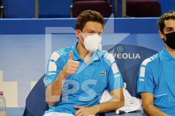 2022-02-06 - Nicolas Mahut of France after winning the Double final of the Open Sud de Fance 2022, ATP 250 tennis tournament on February 6, 2022 at Sud de France Arena in Montpellier France - OPEN SUD DE FRANCE 2022, ATP 250 TENNIS TOURNAMENT - INTERNATIONALS - TENNIS