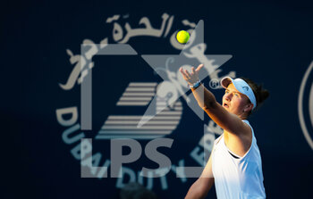 2022-02-16 - Barbora Krejcikova of the Czech Republic in action against against Dayana Yastremska of Ukraine during the second round of the 2022 Dubai Duty Free Tennis Championships WTA 1000 tennis tournament on February 16, 2022 at The Aviation Club Tennis Centre in Dubai, UAE - 2022 DUBAI DUTY FREE TENNIS CHAMPIONSHIPS WTA 1000 TENNIS TOURNAMENT - INTERNATIONALS - TENNIS