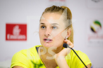 2022-02-16 - Dayana Yastremska of Ukraine talks to the media after the second round of the 2022 Dubai Duty Free Tennis Championships WTA 1000 tennis tournament on February 16, 2022 at The Aviation Club Tennis Centre in Dubai, UAE - 2022 DUBAI DUTY FREE TENNIS CHAMPIONSHIPS WTA 1000 TENNIS TOURNAMENT - INTERNATIONALS - TENNIS