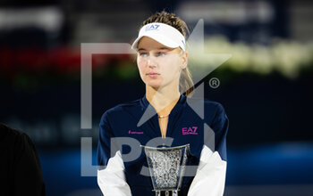 2022-02-19 - Veronika Kudermetova of Russia during the trophy ceremony after the final of the 2022 Dubai Duty Free Tennis Championships WTA 1000 tennis tournament on February 19, 2022 at The Aviation Club Tennis Centre in Dubai, UAE - 2022 DUBAI DUTY FREE TENNIS CHAMPIONSHIPS WTA 1000 TENNIS TOURNAMENT - INTERNATIONALS - TENNIS