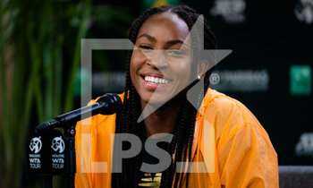 2022-03-09 - Cori Gauff of the United States talks to the media during Media Day at the 2022 BNP Paribas Open, WTA 1000 tennis tournament on March 9, 2022 at Indian Wells Tennis Garden in Indian Wells, USA - 2022 BNP PARIBAS OPEN, WTA 1000 TENNIS TOURNAMENT - INTERNATIONALS - TENNIS
