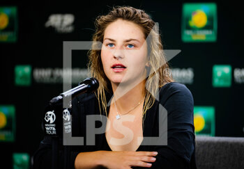2022-03-10 - Marta Kostyuk of Ukraine talks to the media after the first round of the 2022 BNP Paribas Open, WTA 1000 tennis tournament on March 10, 2022 at Indian Wells Tennis Garden in Indian Wells, USA - 2022 BNP PARIBAS OPEN, WTA 1000 TENNIS TOURNAMENT - INTERNATIONALS - TENNIS