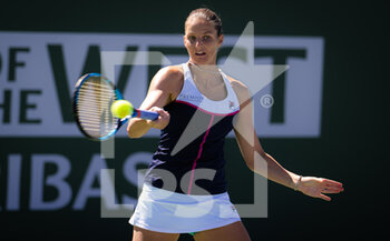 2022-03-11 - Karolina Pliskova of the Czech Republic in action against Danka Kovinic of Montenegro during the second round of the 2022 BNP Paribas Open, WTA 1000 tennis tournament on March 11, 2022 at Indian Wells Tennis Garden in Indian Wells, USA - 2022 BNP PARIBAS OPEN, WTA 1000 TENNIS TOURNAMENT - INTERNATIONALS - TENNIS