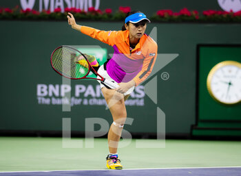 2022-03-11 - Misaki Doi of Japan in action against Madison Keys of the United States during the second round of the 2022 BNP Paribas Open, WTA 1000 tennis tournament on March 11, 2022 at Indian Wells Tennis Garden in Indian Wells, USA - 2022 BNP PARIBAS OPEN, WTA 1000 TENNIS TOURNAMENT - INTERNATIONALS - TENNIS