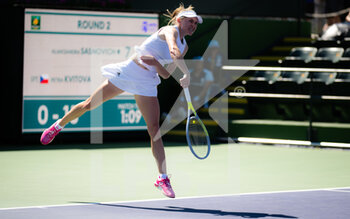 2022-03-11 - Aliaksandra Sasnovich of Belarus in action against Petra Kvitova of the Czech Republic during the second round of the 2022 BNP Paribas Open, WTA 1000 tennis tournament on March 12, 2022 at Indian Wells Tennis Garden in Indian Wells, USA - 2022 BNP PARIBAS OPEN, WTA 1000 TENNIS TOURNAMENT - INTERNATIONALS - TENNIS