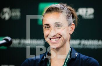 2022-03-15 - Petra Martic of Croatia talks to the media after the fourth round of the 2022 BNP Paribas Open, WTA 1000 tennis tournament on March 15, 2022 at Indian Wells Tennis Garden in Indian Wells, USA - 2022 BNP PARIBAS OPEN, WTA 1000 TENNIS TOURNAMENT - INTERNATIONALS - TENNIS