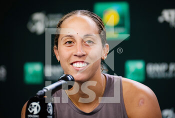 2022-03-15 - Madison Keys of the United States talks to the media after the fourth round of the 2022 BNP Paribas Open, WTA 1000 tennis tournament on March 15, 2022 at Indian Wells Tennis Garden in Indian Wells, USA - 2022 BNP PARIBAS OPEN, WTA 1000 TENNIS TOURNAMENT - INTERNATIONALS - TENNIS